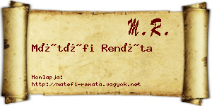 Mátéfi Renáta névjegykártya